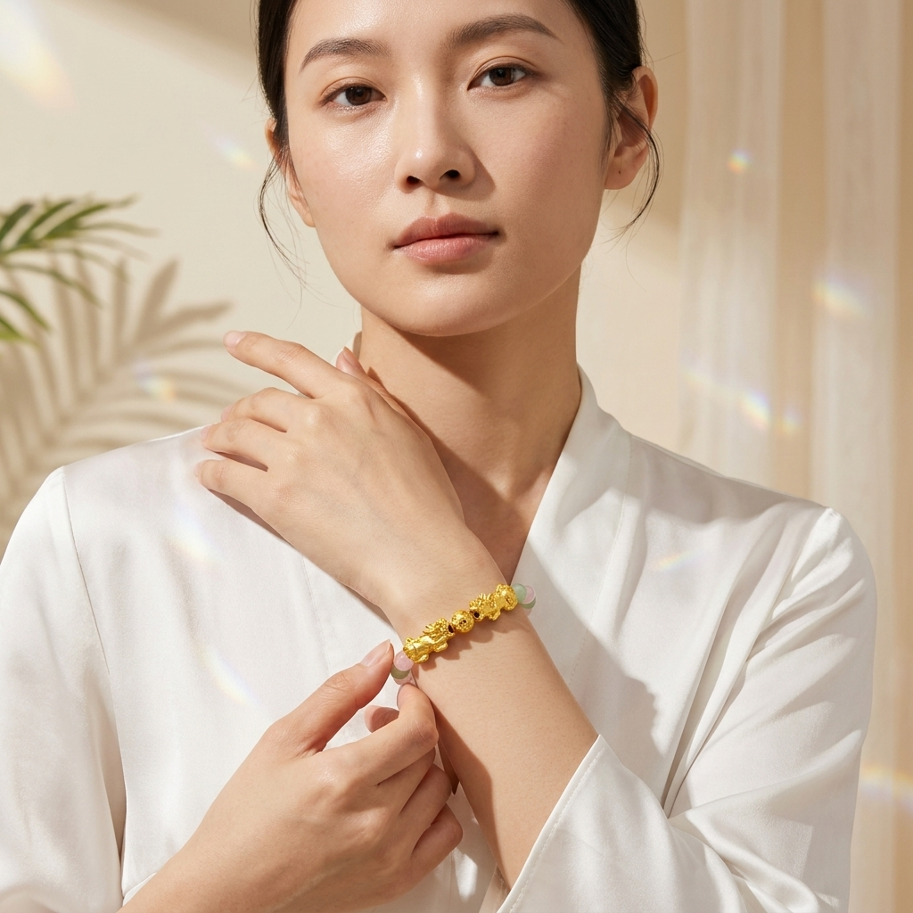 Soulmate Attracting Jade and Rose Quartz Double Pixiu Bracelet