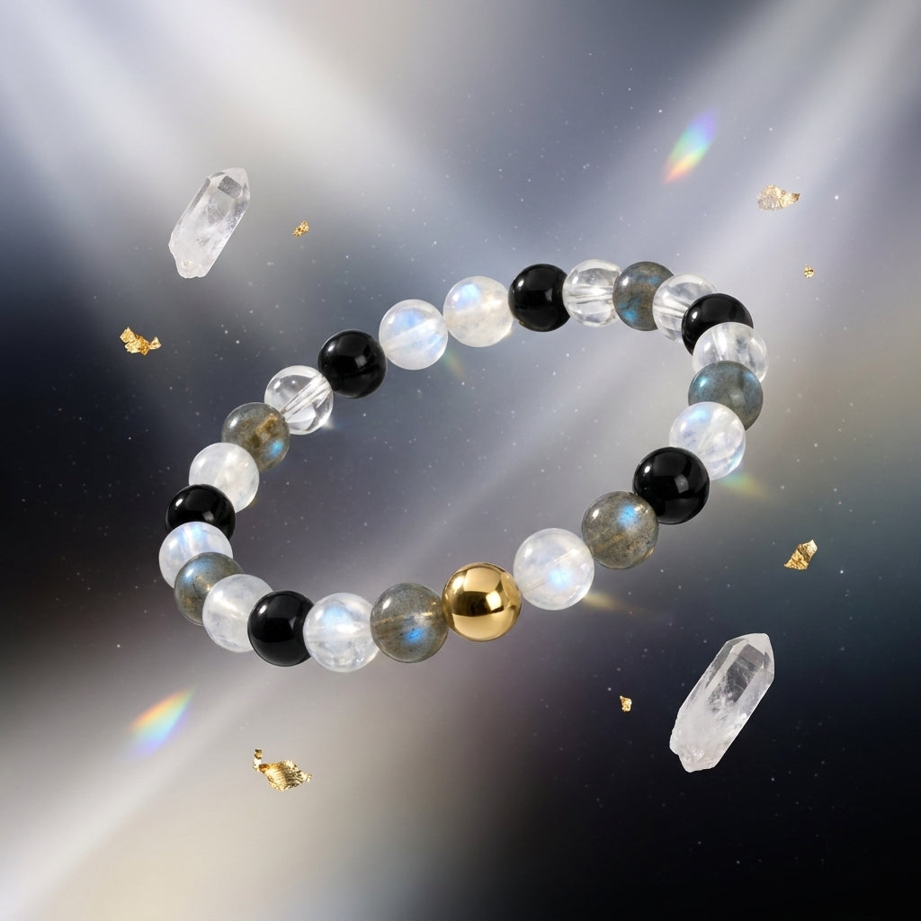 Wish Fulfillment New Moon Energy Bracelet with REAL Gold