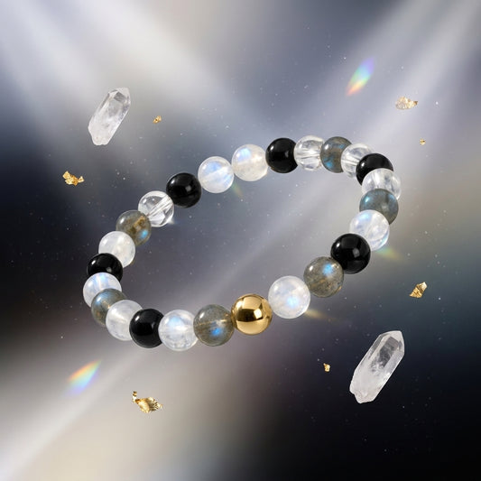 Wish Fulfillment New Moon Energy Bracelet with REAL Gold