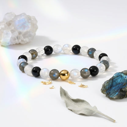 Wish Fulfillment New Moon Energy Bracelet with REAL Gold