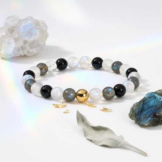 Wish Fulfillment New Moon Energy Bracelet with REAL Gold