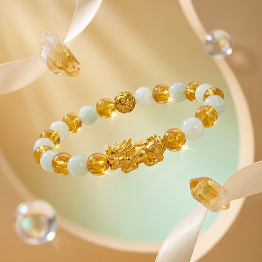 Wealth Era Jupiter Grade AA Citrine and Jade Bracelet