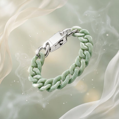 Certified Grade AA Jade Cuban Link Bracelet