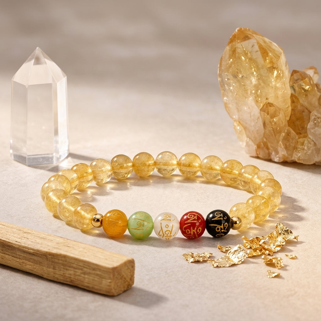 Gemini Expansion Bracelet Citrine with Real Gold