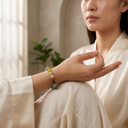 Virgo Expansion Bracelet Jade with Real Gold