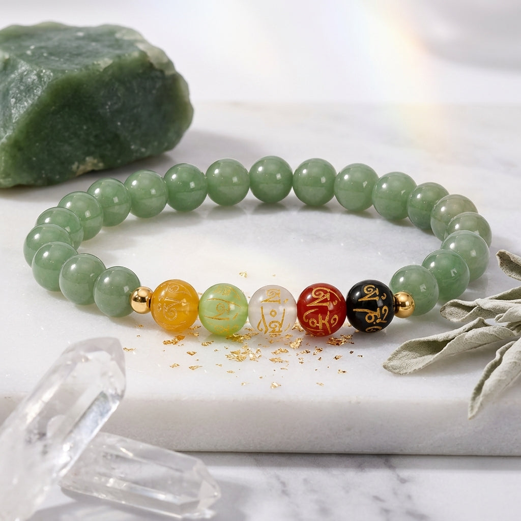 Virgo Expansion Bracelet Jade with Real Gold