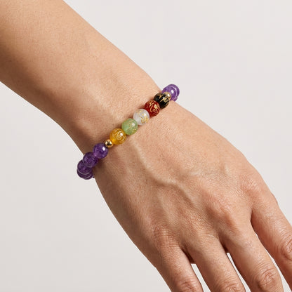Scorpio Expansion Bracelet Amethyst with Real Gold