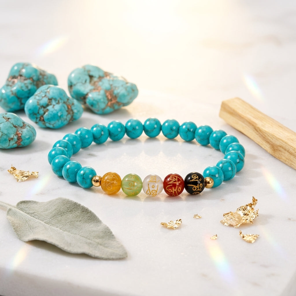 Sagittarius Expansion Bracelet Turquoise with Real Gold