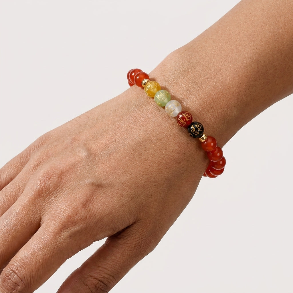 Aries Expansion Bracelet Carnelian with Real Gold