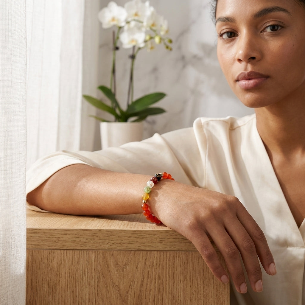 Aries Expansion Bracelet Carnelian with Real Gold