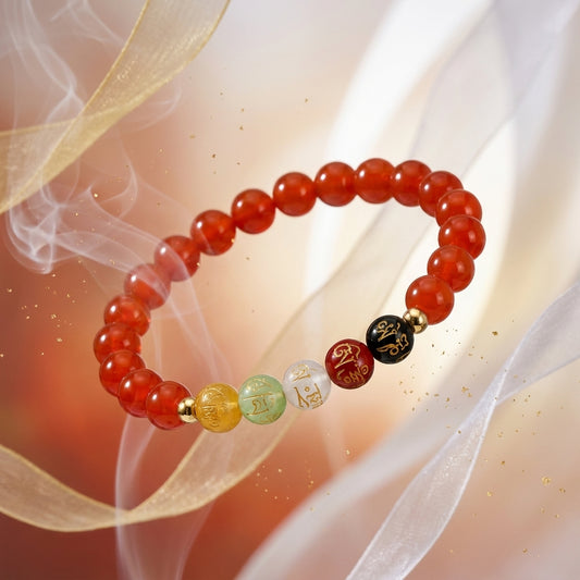 Aries Expansion Bracelet Carnelian with Real Gold