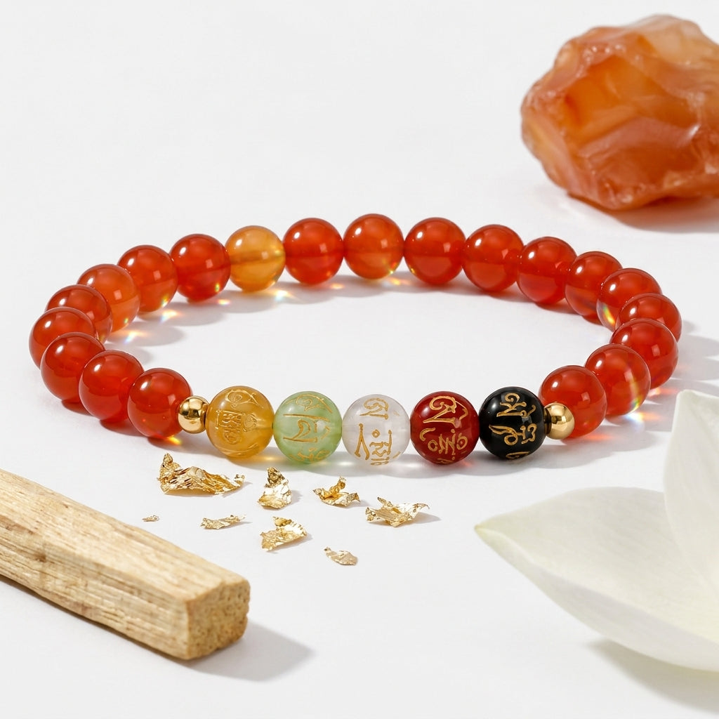 Aries Expansion Bracelet Carnelian with Real Gold