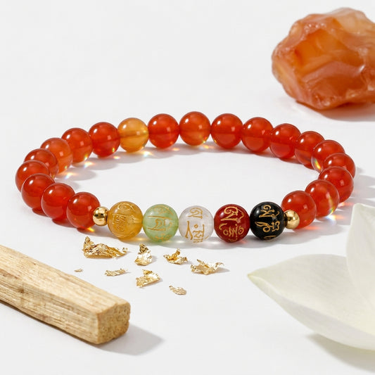 Aries Expansion Bracelet Carnelian with Real Gold