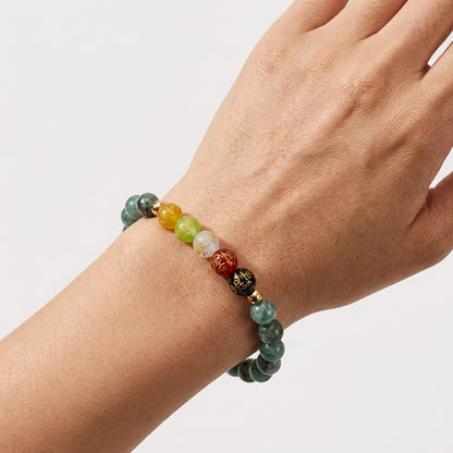 Taurus Expansion Bracelet Emerald with Real Gold