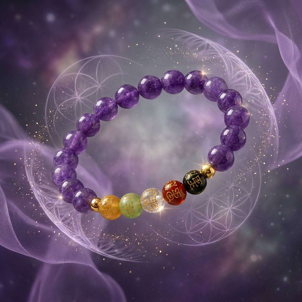 Scorpio Expansion Bracelet Amethyst with Real Gold