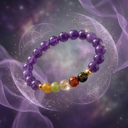 Scorpio Expansion Bracelet Amethyst with Real Gold