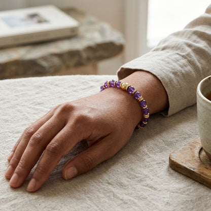 Amethyst Protection Magnet Bracelet