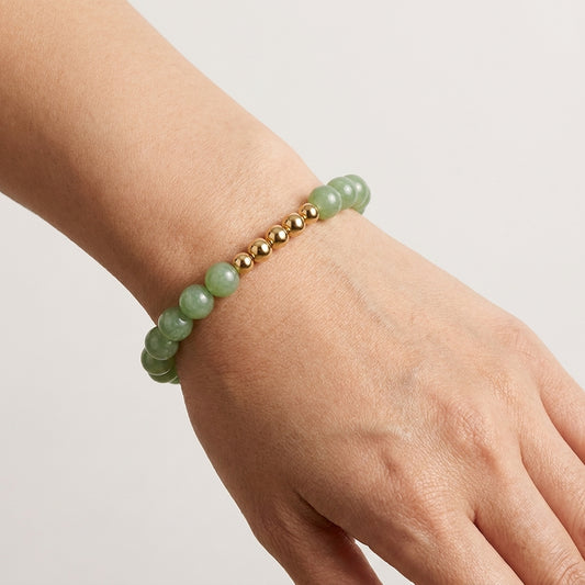 Jade Lions Gate 8/8 Wealth Bracelet with REAL Gold