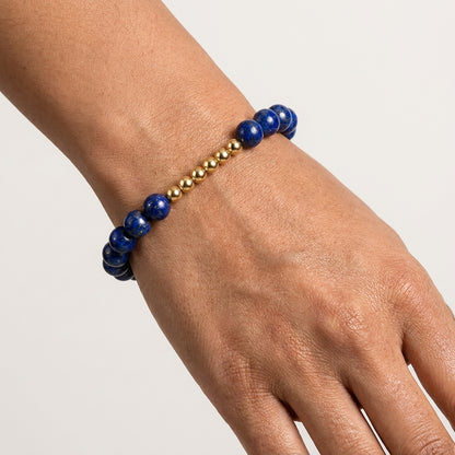 Lapis Lazuli Lions Gate 8/8 Richness Bracelet with REAL Gold