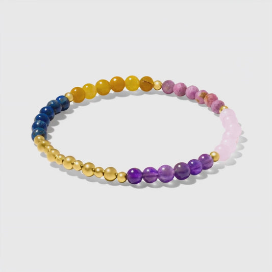 Lucky 11:11 Energized New Year Multiple Blessing Bracelet With REAL Gold