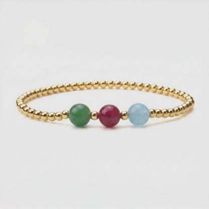 Aquarius Love and Money Golden Bracelet With REAL Gold