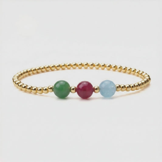 Aquarius Love and Money Golden Bracelet With REAL Gold