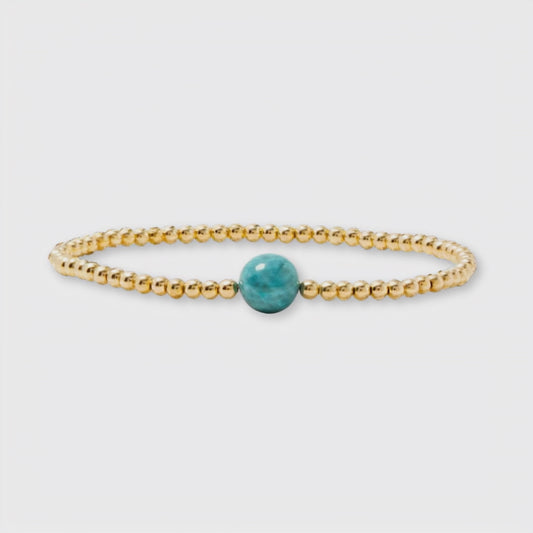 Taurus Golden Zodiac Amazonite 2026 Bracelet REAL Gold
