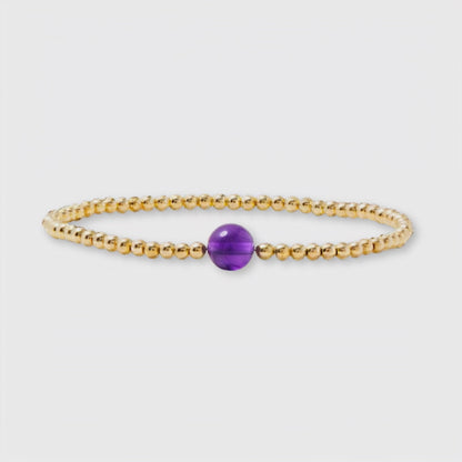 Pisces Golden Zodiac Amethyst 2026 Bracelet REAL Gold