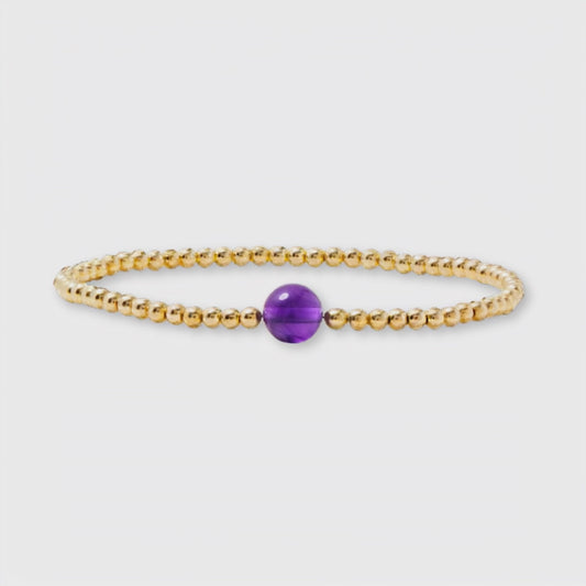 Pisces Golden Zodiac Amethyst 2026 Bracelet REAL Gold