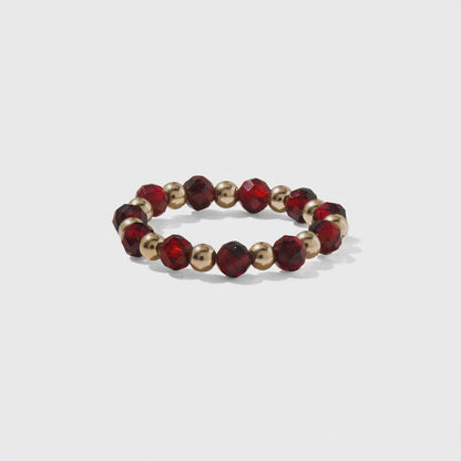 Garnet Ring of Fortune REAL Gold
