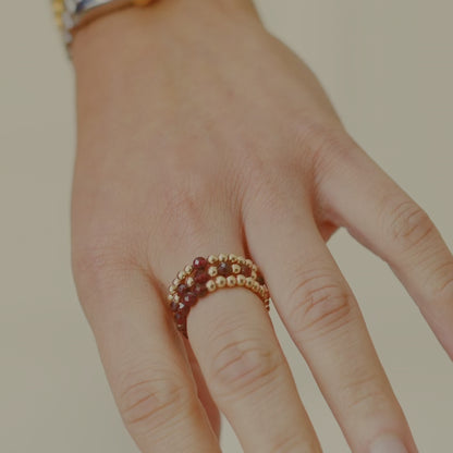 Garnet Ring of Fortune REAL Gold