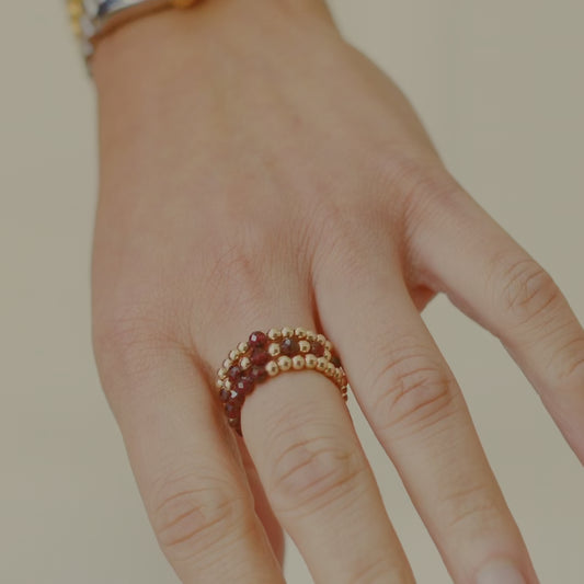 Garnet Ring of Fortune REAL Gold