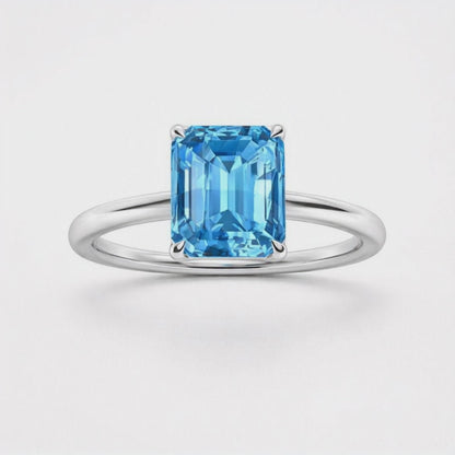 Blue Topaz Sterling Silver Ring