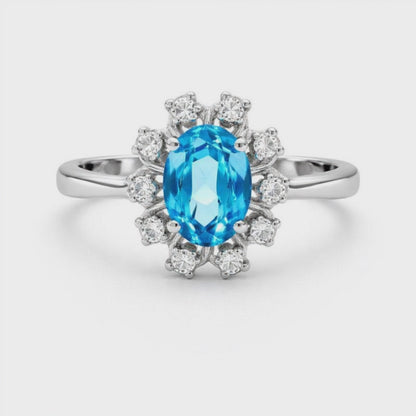 Blue Topaz Sterling Silver Ring