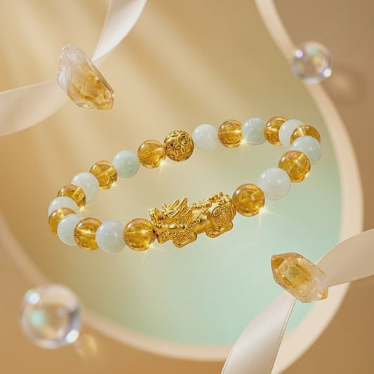 Wealth Era Jupiter Grade AA Citrine and Jade Bracelet