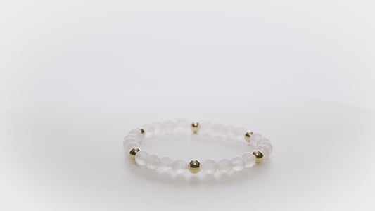 Elevated Creativity Bracelet with REAL Gold Beads and Moonstone