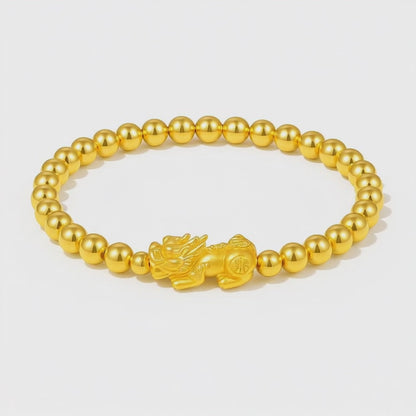 Gold Infinite Fortune Gold Filled  Pixiu Feng Shui Bracelet