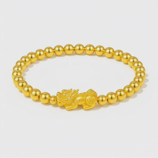 Gold Infinite Fortune Gold Filled  Pixiu Feng Shui Bracelet
