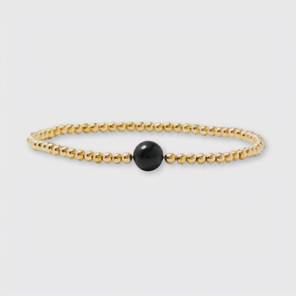 Scorpio Golden Zodiac Black Obsidian 2026 Bracelet REAL Gold