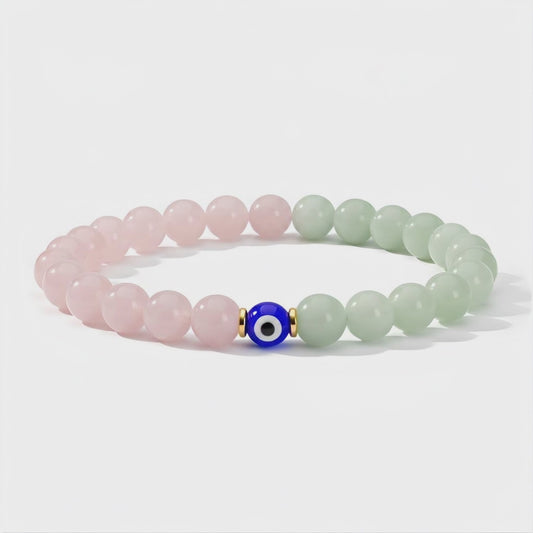 Magnetic Love Return Bracelet Rose Quartz Jade Evil Eye Protection