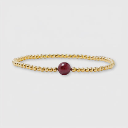 Capricorn Golden Zodiac Garnet 2026 Bracelet REAL Gold