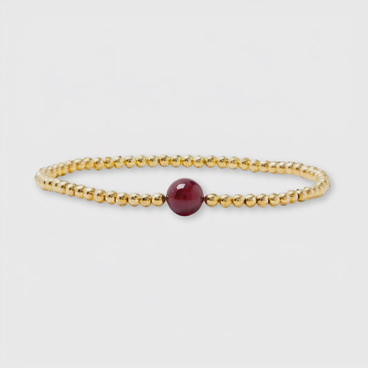 Capricorn Golden Zodiac Garnet 2026 Bracelet REAL Gold
