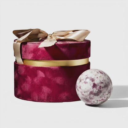 Large Pink Tourmaline Crystal Sphere Gift Box Set