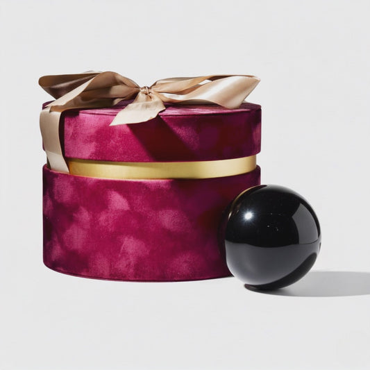 Large Black Obsidian Crystal Sphere Gift Box Set