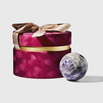 Large Amethyst Crystal Sphere Gift Box Set