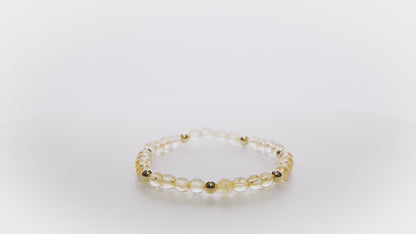 Elevated Wealth Bracelet with REAL Gold Beads and Citrine