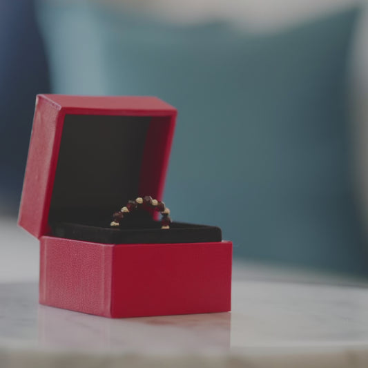 Garnet Ring of Fortune REAL Gold