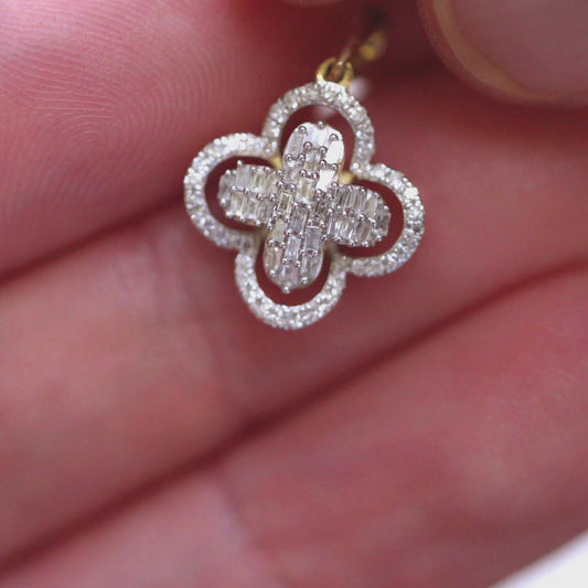 Millionaire Lucky Clover Pendant 10K Gold | Diamond Accents