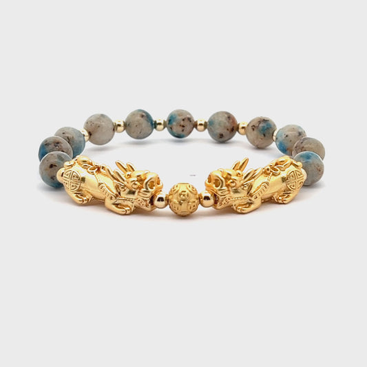 Forever Fortune 18K Gold Vermeil Double Pixiu K2 Bracelet