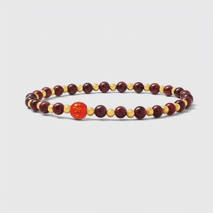 Garnet Bracelet of Fortune and Love 2026 New Year REAL Gold